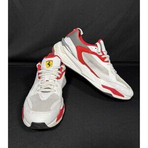 PUMA Scuderia Ferrari Rs Fast Lace Up White Red Sneaker Mens Size 13